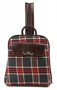 Рюкзак с клетчатым принтом BS_9387_grey-red, серо-красный (Kenka, 301185004)